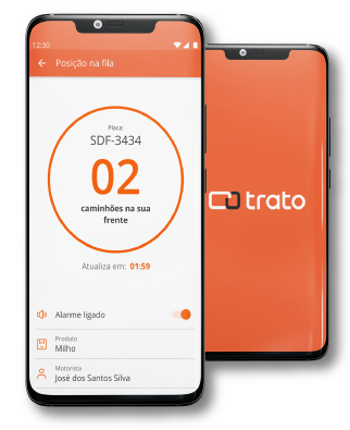 smartphone com aplicativo Trato